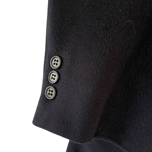 Hart Schaffner & Marx Silver Trumpeter Cashmere Overcoat Men's XL Navy FLAWED - Picture 12 of 16